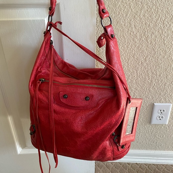 Balenciaga Handbags - Authentic red Balenciaga Hobo Bag